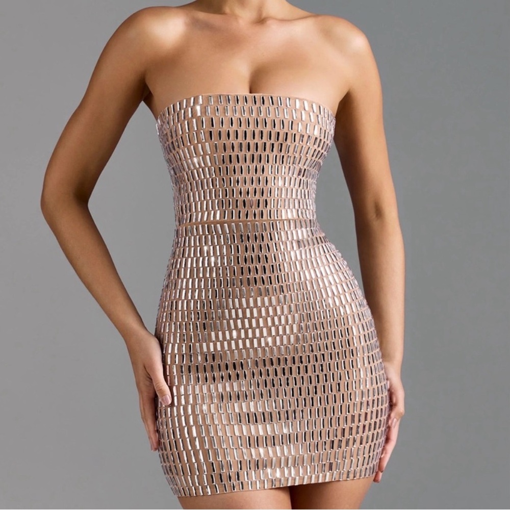 Oh Polly Aurora embellished mini dress